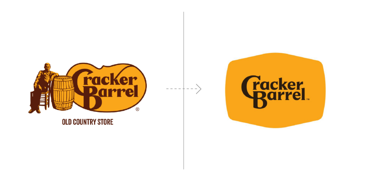 Cracker Barrel Rebrand before and after